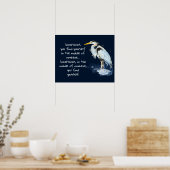 Poster Aquarelle Great Blue Heron Citation Inspirante (Cuisine)
