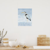Poster Aquarelle Great Blue Heron Oiseau Art (Cuisine)