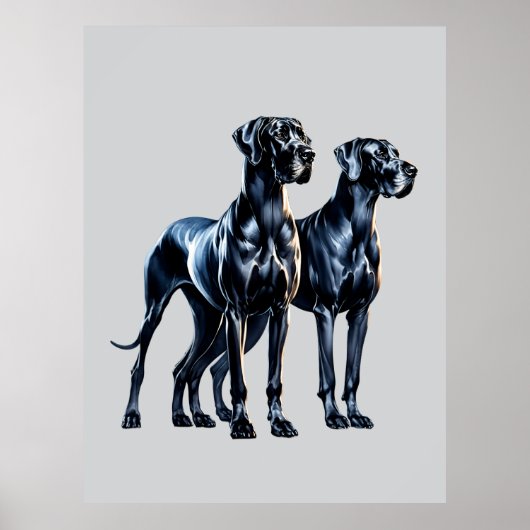 Poster Aquarelle Great Danes (Devant)