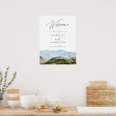 Poster Aquarelle Great Smoky Mountains Mariage Bienvenue (Cuisine)