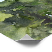 Poster Aquarelle Green Forest Mountain Mariage Bienvenue (Coin)