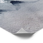 Poster Aquarelle gris rustique de rennes d'hiver (Coin)