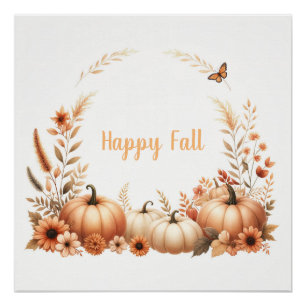 Poster Aquarelle Happy Fall