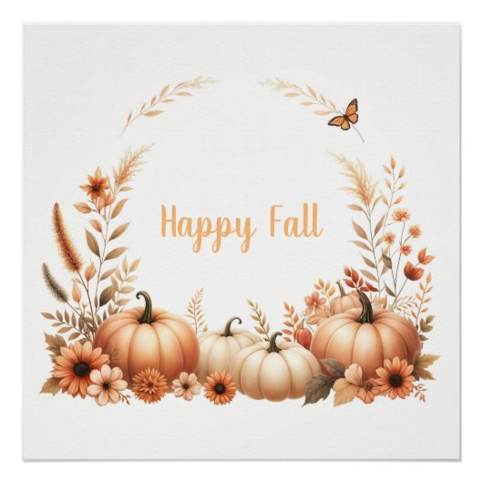 Poster Aquarelle Happy Fall (Devant)