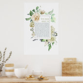 Poster Aquarelle Hébreu Eshet Chayil Shabbat (Cuisine)