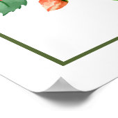 Poster Aquarelle Hibiscus Fleurs tropicales (Coin)