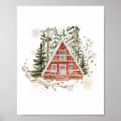 Poster Aquarelle Hiver Chirtsmans de bois (Devant)