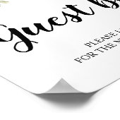 Poster Aquarelle Hiver Pin vert Arbre et Fleurs blanches (Coin)