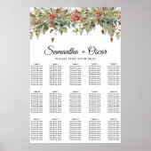 Poster Aquarelle Hiver Pine verte Arbre et Pine Cône Pos (Devant)