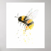 Poster Aquarelle Honey Bee Print (Devant)