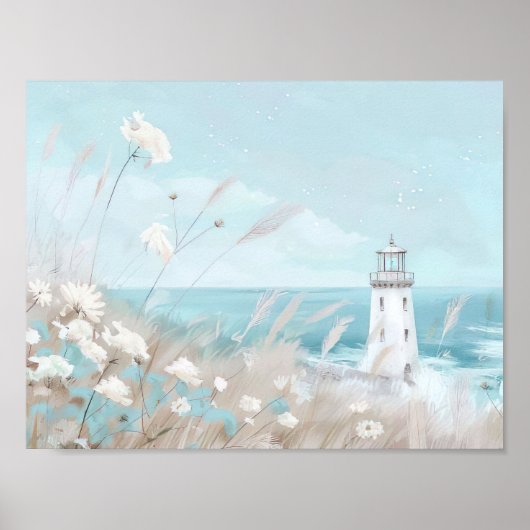 Poster aquarelle illustration phare (Devant)
