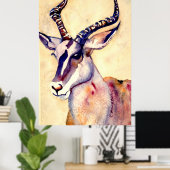 Poster Aquarelle Impala (Bureau à domicile)