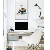 Poster Aquarelle Iridescente Beetle, personnalisé