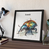 Poster Aquarelle Iridescente Beetle, personnalisé