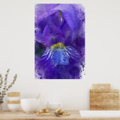 Poster Aquarelle Iris Flower Purple (Cuisine)