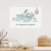 Poster Aquarelle Ivoire Blanc Savon Salle de bain (Cuisine)