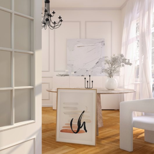 Poster Aquarelle japonaise imprimé abstrait