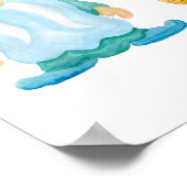 Poster Aquarelle Jardin Peint Gnomes (Coin)