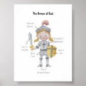 Poster Aquarelle jaune cheveux fille l'armure de Dieu imp (Devant)