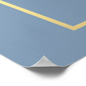 Poster Aquarelle Jaune Floral Dusty Blue Mariage (Coin)