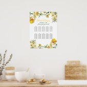 Poster Aquarelle jaune Mariage floral (Cuisine)