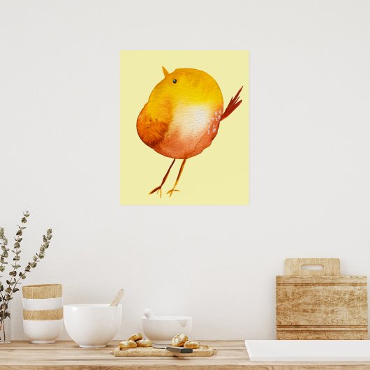 Poster Aquarelle jaune mignon (Cuisine)