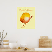 Poster Aquarelle jaune mignon (Cuisine)
