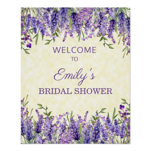 Poster Aquarelle jaune violet Fête des mariées florale (Devant)