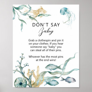 Poster Aquarelle Jellyfish "Don't Say Baby" Jeu