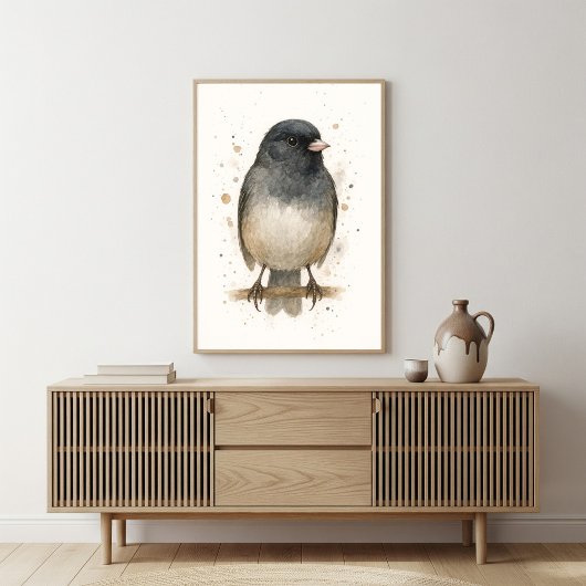 Poster Aquarelle Junco - Oiseaux boisés