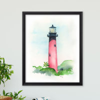 Aquarelle Jupiter Lighthouse Art