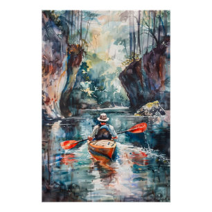 Poster Aquarelle Kayak Peinture