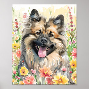 Poster Aquarelle Keeshond Chien Art Imprimer pour les Amo