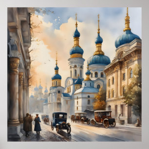 Poster Aquarelle Kiev Ukraine