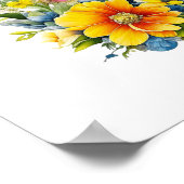 Poster Aquarelle Kitten en Fleurs Personnalisé (Coin)