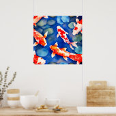 Poster Aquarelle koi poisson (Cuisine)