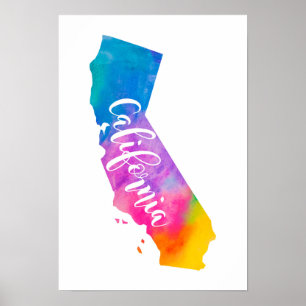 Poster Aquarelle la Californie