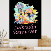 Poster Aquarelle Labrador Retriever (Cuisine)