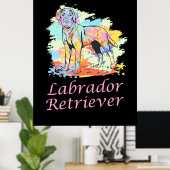 Poster Aquarelle Labrador Retriever (Bureau à domicile)