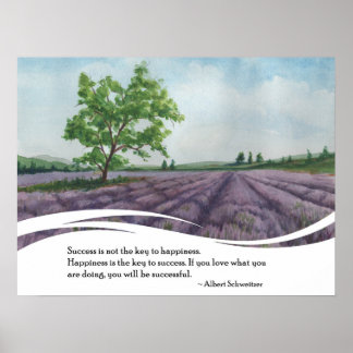Poster Aquarelle Lavender Field Devis Mur Art Imprimer