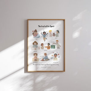 Poster Aquarelle le fruit de l'affiche spirituelle