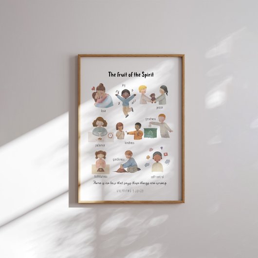 Poster Aquarelle le fruit de l'affiche spirituelle