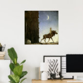 Poster Aquarelle "Leap the Elk" par John Bauer (Bureau à domicile)