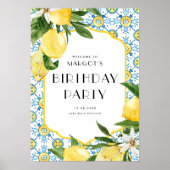 Poster Aquarelle Lemons et Carrelage marocain Anniversair (Devant)