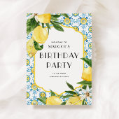 Poster Aquarelle Lemons et Carrelage marocain Anniversair