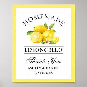 Poster Aquarelle Lemons Limoncello Mariage