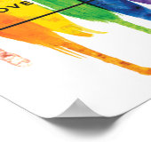 Poster Aquarelle LGBT L'amour gagne Rainbow Paint Typogra (Coin)