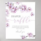 Poster Aquarelle lilas cerisier fleur diaper signe de tom (Devant)