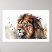 Poster Aquarelle Lion (Devant)