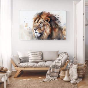 Poster Aquarelle Lion